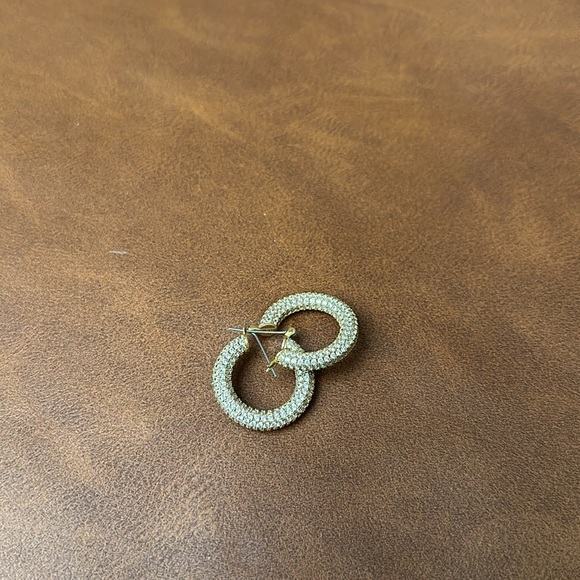 Gold Pave Amalfi Hoops - Picture 3 of 7